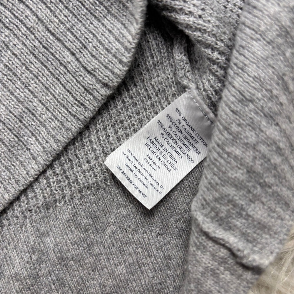 Faherty Women's M Throwback Sweater Gray Navy Varsity Preppy Sporty Tomboy - Picture 4 of 7